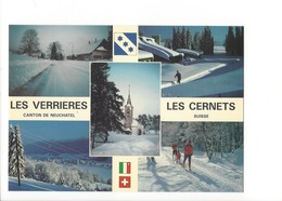 19586 - Les Verrières Les Cernets Skieurs (Format 10X15) - Les Verrières