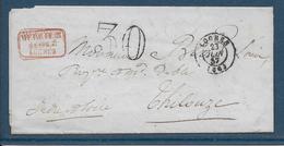 France T.15 Loches 1857 - Taxe 30 - 1849-1876: Klassieke Periode