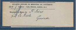 France Franchise  - Ministère De L'Intérieur - 1888 - Bande-journal - Other & Unclassified