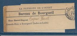 France Bande-journal - Le Patriote De L'Ouest - Bureau De Bourgueil - Andere & Zonder Classificatie