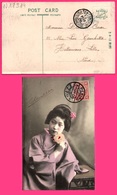 Jolie Geisha - Rose - " One Sen " Chinese + TIENTSIN Poste Française + PEKING I.J.P.O. Bureau Japonais 1909 Vers LILLE - Brieven En Documenten