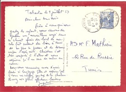 Y&T N°375 TABARTA   Vers  TUNIS 1957 2 SCANS - Briefe U. Dokumente