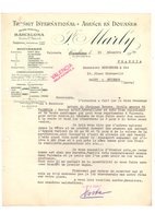 ESPAGNE VALENCIA BARCELONA COURRIER 1933 Transit International Agence En Douanes MARLY -  A22 - Spanien