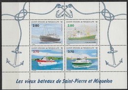 1994 Saint Pierre Et Miquelon  N° Bf 4 Nf** MNH . Bloc Feuillet . Vieux Bateaux . - Blocchi & Foglietti