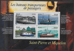 2007  Saint Pierre Et Miquelon  N° Bf  12 Nf** MNH . Les Bateaux Transporteurs De Passagers . - Blocs-feuillets