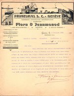 SUISSE GENEVE COURRIER 1920 FRUITS & LEGUMES  Primeuras FIORA & JEANMONOD -  A23 Bateau Train - Switzerland