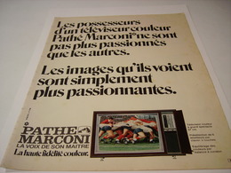 ANCIENNE  PUBLICITE TELEVISION  PATHE MARCONI 1971 - Televisión