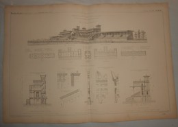 Plan Des Tribunes De Longchamps. Bois De Boulogne. 1869 - Travaux Publics