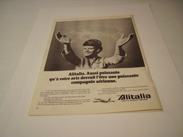 PUBLICITE AFFICHE AIR ALITALIA   1970 - Andere & Zonder Classificatie