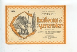 Auvernier Canton De Neuchatel Caves Du Château D'Auvernhier 1966 - Aloys De Montmollin  (vignes Vin Viticulture) - Montmollin