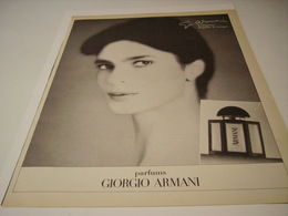 PUBLICITE  PARFUM GIORGIO  ARMANI  1987 - Ohne Zuordnung