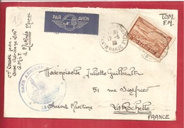 Y&T N°PA35 BASE AERIENNE 206 MEKNES Vers FRANCE 1939 2 SCANS - 1927-1959 Covers & Documents