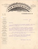 ANGLETERRE LONDON COURRIER 1925 Fruit & Vegetable Covent Market DAN WUILLE & C°   A24 - Royaume-Uni