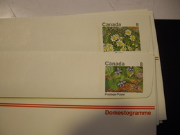 CANADA  Domestogramme Entiers Postaux  2  Neuves FLEURS - 1953-.... Reign Of Elizabeth II