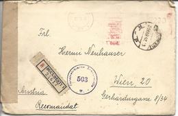 De Bucarest >> VienneAutriche Recommandé "österreichische Zensurstelle 503 Wien - 2de Wereldoorlog (Brieven)