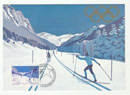 1979 LIECHTENSTEIN FDC Maximum Card Olympics CROSS COUNTRY SKIING  Stamps Sport Cover Winter Olympic Games - Invierno 1980: Lake Placid