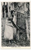 CPSM - CEYLAN - "Rubber Tapper" - Femme Au Travail Dans Une Exploitation De Caoutchouc - Sri Lanka (Ceylon)