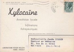 CARTE PUBLICITAIRE LABORATOIRE BELLON - XYLOCAINE 1957 ITALIE POUR MULHOUSE - Tda11 - Pharmacy