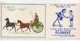 Buvard Réglisse Florent Sirven Jep Tandem 1850 Chevaux Charrette N°86 - Sucreries & Gâteaux