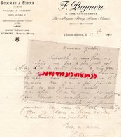 87 - CHATEAU CHERVIX PAR MAGNAC BOURG- RARE LETTRE MANUSCRITE SIGNEE F. PUYMORI- POMMES A CIDRE-REINETTES SAINT GERMAIN- - 1800 – 1899