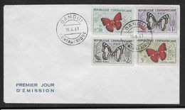 Papilons - Enveloppe Centrafricaine - Butterflies