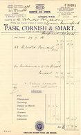 ANGLETERRE LONDON FACTURE 1926  Fruits Legumes PASK CORNISH & SMART   A25 - Royaume-Uni