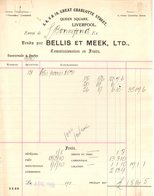 ANGLETERRE LIVERPOOL FACTURE 1926 Fruit  BELLIS & MEEK    A26 - United Kingdom