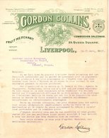 ANGLETERRE LIVERPOOL FACTURE 1922 Fruit Merchant  GORDON COLLINS     A26 - Regno Unito