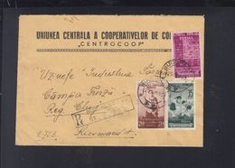 Romania Registered Cover 1953 Bucuresti To Campia Turzii(2) - Lettres & Documents