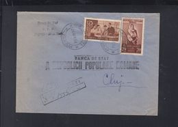 Romania Registered Cover 1954 Negresti To Cluj - Storia Postale