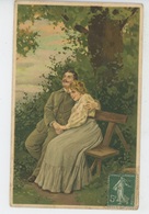 FEMMES - Jolie Carte Fantaisie Couple Amoureux Sur Un Banc , Illustrateur MAILICK - Mailick, Alfred