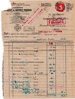 MARIANNE DE DULAC 1945 -   Affranchissement D'une Facture Avec Timbre 1,50F Groseille (N°691) Perforé "SR" - 1944-45 Marianne Van Dulac