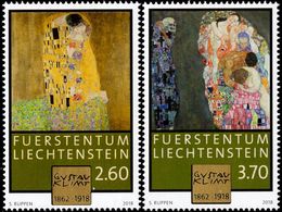Liechtenstein - 2018 - Centenary Of Gustav Klimt Death - Mint Stamp Set With Gold Hot Foil Intaglio Printing - Nuevos