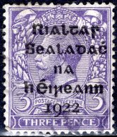 IRELAND 1922 George V Overprinted - 3d - Violet FU - Usados