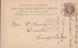 Ganzsache Post Card -Greatn Britain & Irlande - 1889 - One Penny Nach London - Altri & Non Classificati