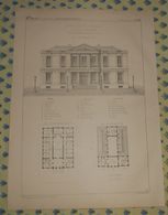 Plan D'un Palais De Justice De Tribunaux Pour Un Chef Lieu D'arrondissement. 1869 - Travaux Publics