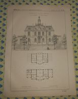 Plan D'une Mairie-Hôtel De Ville. Type N°2. 1869 - Opere Pubbliche