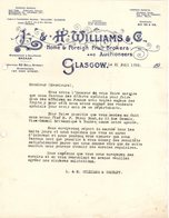 ANGLETERRE GLASGOW COURRIER 1926  Fruit Brokers WILLIAMS A27 - Regno Unito