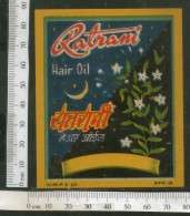 India Vintage Trade Label Ratrani Essential Hair Oil Label Moon # LBL85 - Labels