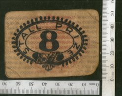 India Vintage Trade Label No. 8 Stall Prize Token Label Both Side Printed # LBL97 - Etiketten