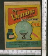 India Vintage Trade Label Venus Fountain Pen Ink Label Rare # LBL99 - Etiquetas