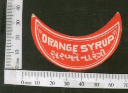 India Vintage Trade Label Orange Syrup Health Drink # LBL110 - Etiquetas