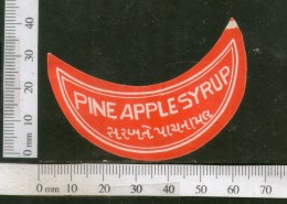 India Vintage Trade Label Pine Apple Syrup Health Drink # LBL117 - Labels