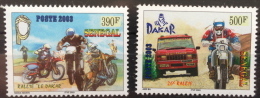 Sénégal 2003 26e Rallye Dakar Rally Motorbike Moto Car Voiture Motorrad Auto 2 Val. RARE MNH - Sénégal (1960-...)