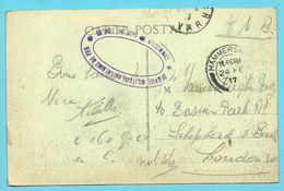 Kaart Met Stempel SERVICE MILITAIRE DES CHEMINS DE FER / COMMISSION DE GARE DE TOULON - Armada Belga