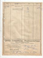 Relevé De Facture , 1951 , OFFICE COMMERCIAL PHARMACEUTIQUE, Paris 3e - 1950 - ...