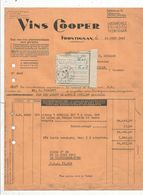 Facture D'avoir , 1951 ,vins COOPER , Laboratoires Bourdou , FRONTIGNAN , Hérault - 1950 - ...