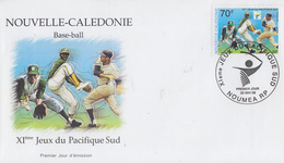 Enveloppe  FDC  1er  Jour   NOUVELLE  CALEDONIE     Base - Ball      XIéme  Jeux  Du   Pacifique  Sud    1999 - FDC