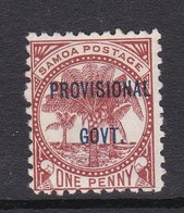 Delcampe - Samoa SG 91 1899 Surcharged Provisional Govt,One Penny Chestnut,Mint Hinged - Samoa