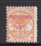 Delcampe - Samoa SG 92 1899 Surcharged Provisional Govt,two Pence,mint Hinged - Samoa